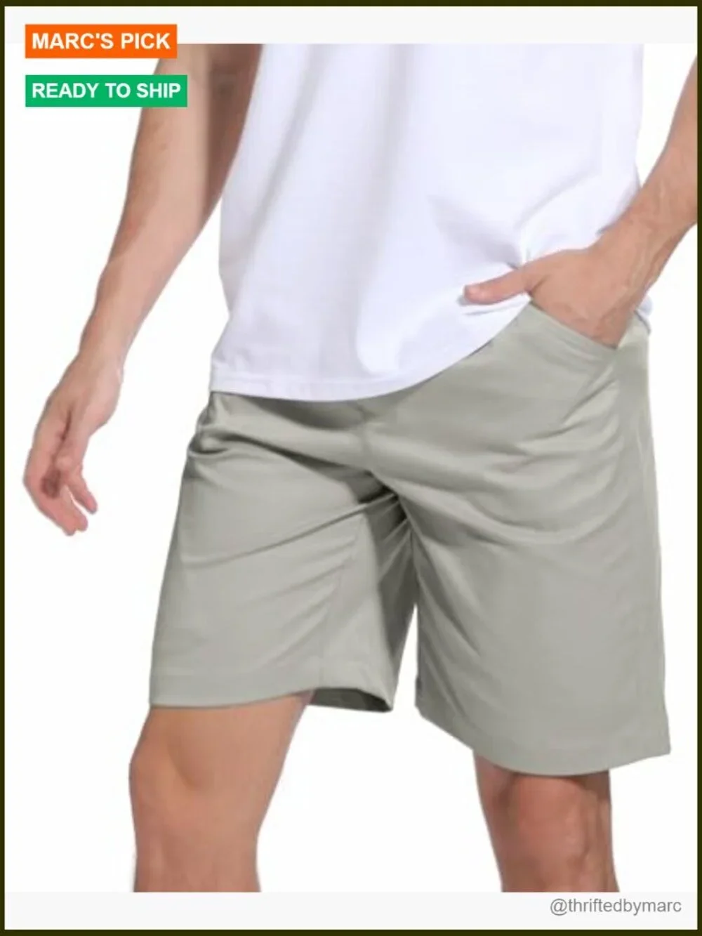 Men's Casual Shorts 9 Inch Inseam Drawstring Flat Front Hybrid Pockets